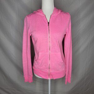 Wildfox Couture Distressed Bitch Hoodie in Hot Pink, Small